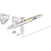 Harder &amp; Steenbeck Evolution 2024 CRplus, German-Engineered Airbrush | Dual Action Painting Set with Gravity-Feed Airbrush with 0.28+0.45mm Self-Centering Nozzles, 2ml + 5ml Paint Cup -121233
