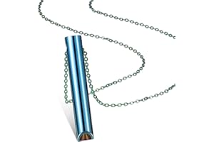 ERMOPATRY Aerosolry Breathlace,Stainless Steel Mindful Breathing Necklace,Breathlace Necklace Quit Smoking,Stress Relief Mindful Meditation Breathing Necklace,for Men Women Anxiety Relief (Blue)