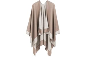 OWIF Women's Shawl Wraps Open Front Poncho Cape Oversized Sweaters Casual Cardigan Shawls for Fall Winter