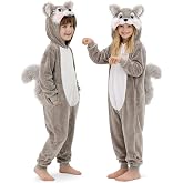 PARTY TELLER Kids Squirrel Costume for Girls &amp; Boys - 3D Hooded Animal Jumpsuit for Halloween Party