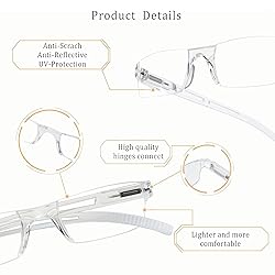 LifeArt 4 Pairs Reading Glasses, Blue Light