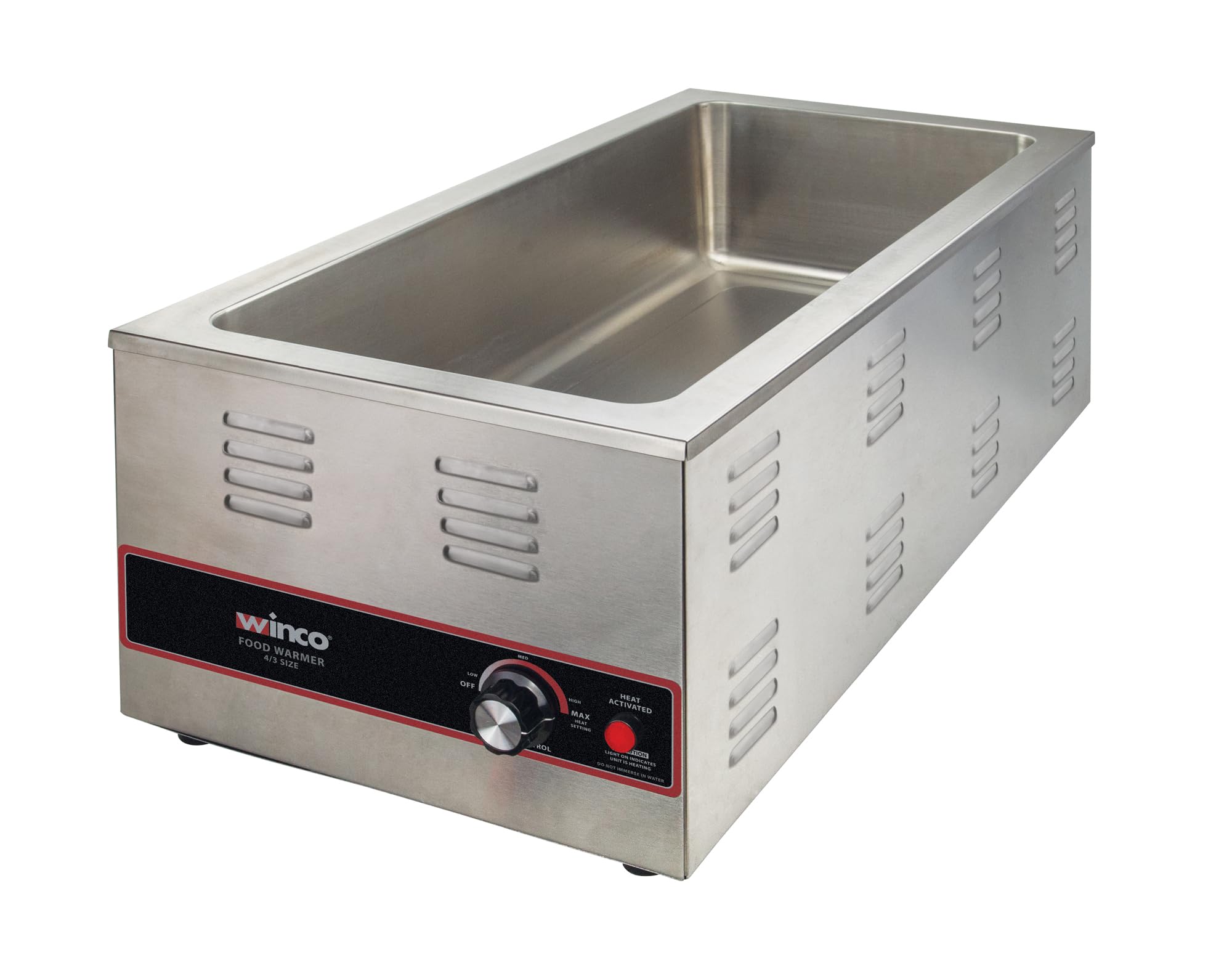 Winco Electric Portable Food Pan Warmer, 1500 W, 120V, 4/3 Size