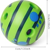 Yifugad Interactive Giggle Ball Dog Squeaky Toy 4.33 Inch Green view 2