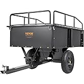 VEVOR ATV Trailer Heavy Duty Steel Dump Cart Tow Behind, 750 lbs 15 Cubic Feet, Garden Utility Trailer Yard Trailers with Rem