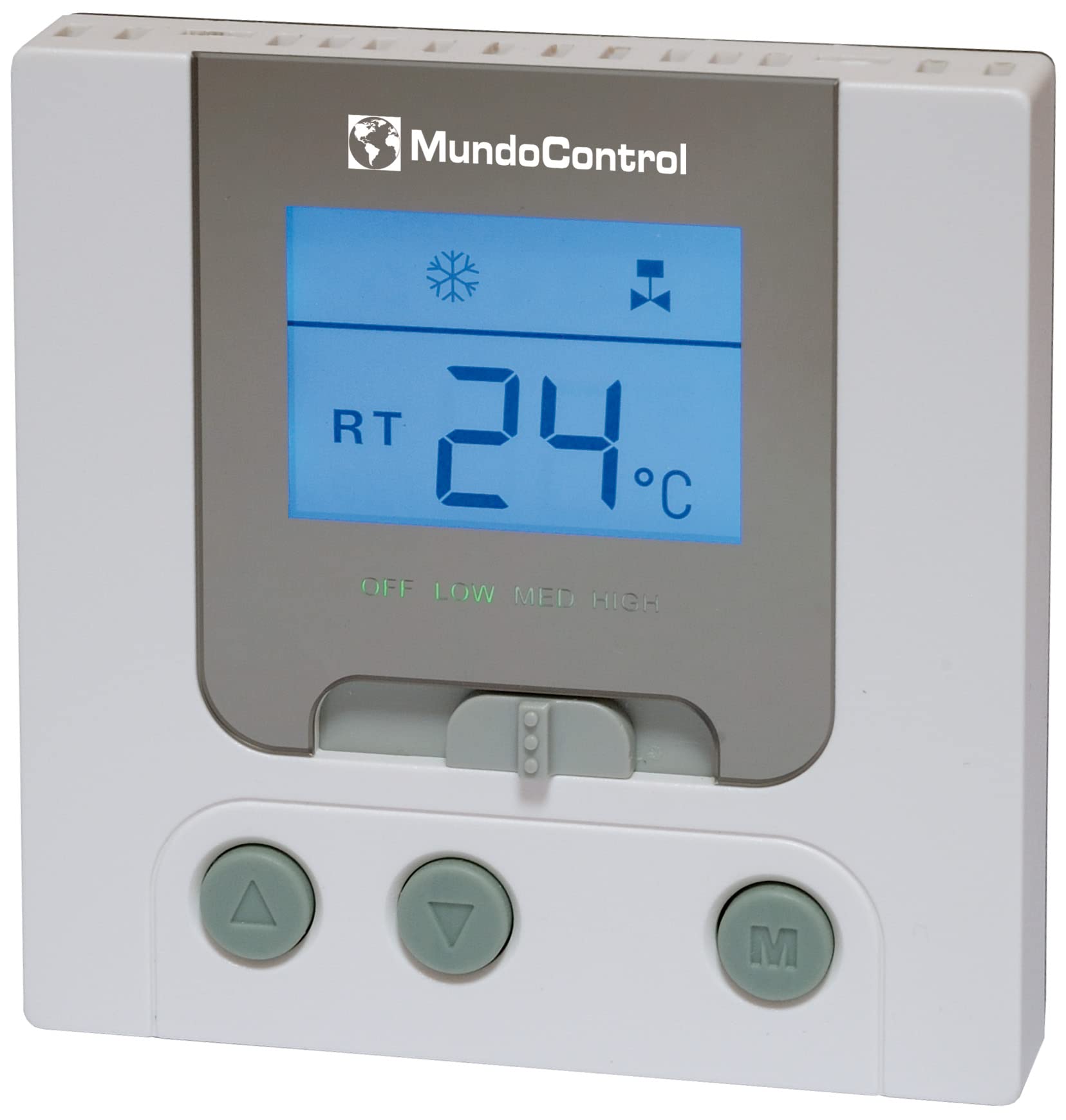 Mundocontrol - Digital thermostat | 86 x 86 x 23.5 mm | Set range 5 to 35 °C | IP30 protection