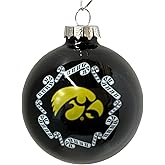 Iowa Hawkeyes Candy Cane Glass Ball Ornament