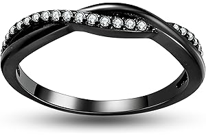 GINGER LYNE COLLECTION Half Eternity Twisted Wedding Band for Women by Ginger Lyne, Rose Gold 925 Sterling Silver Wedding Rings CZ Stackable Rings, Promise Ring for Her Anniversary Cubic Zirconia Engagement Rings for Women