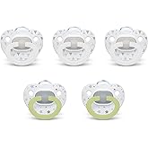 NUK Orthodontic Pacifiers, 6-18 months, 5 Pack (3 Regular, 2 Glow-in-the-Dark)