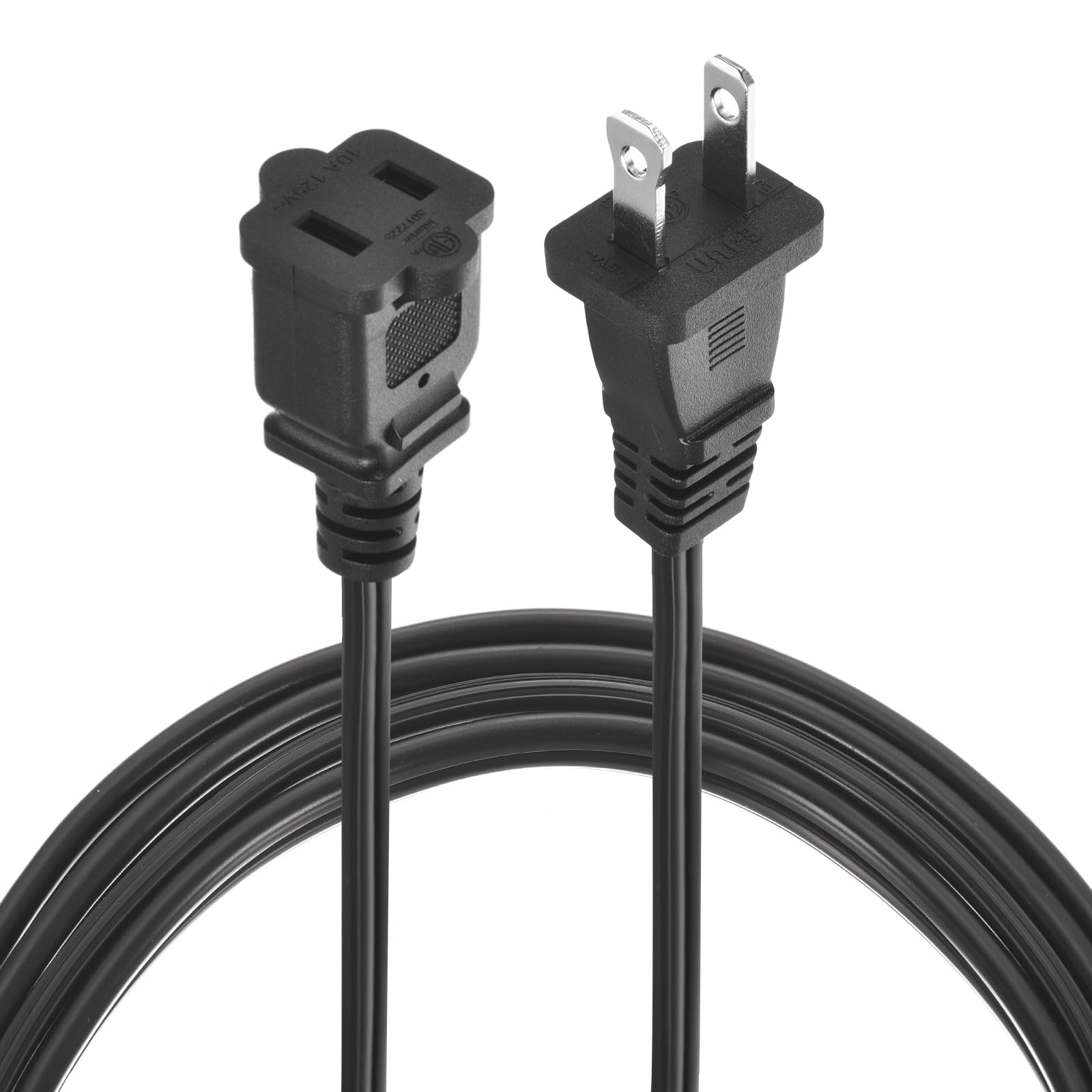 Photo 1 of PATIKIL 3Ft Extension Cord, SPT-2 18AWG ETL Listed 1 Pack Black Indoor Outdoor Extension Cord 2 Prong Power Wire Female/Male Low-Profile Plug for Lamp TV for NEMA 1-15P to NEMA 1-15R