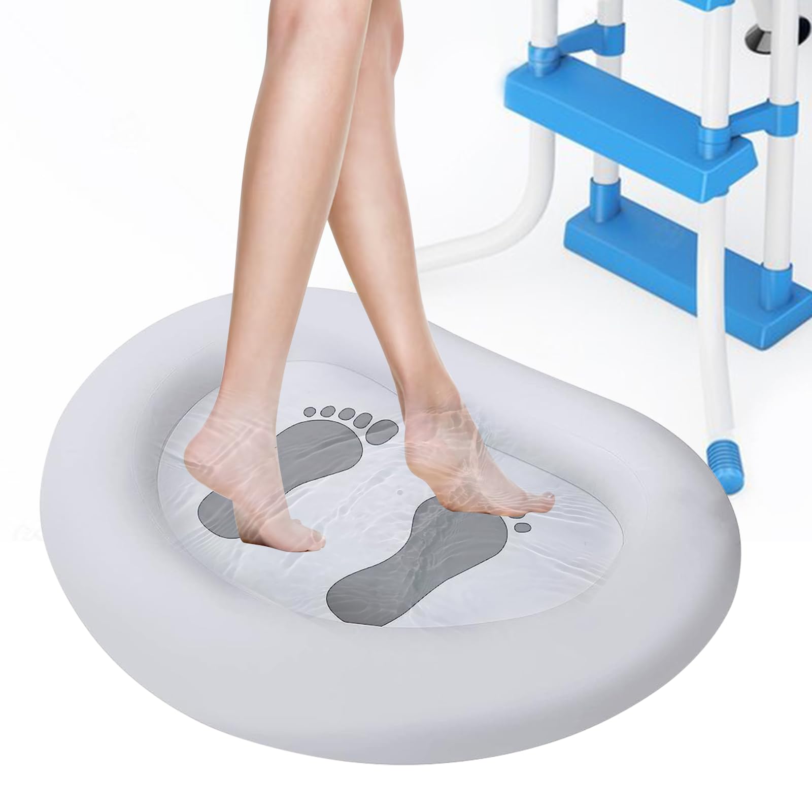 Photo 1 of Inflatable Pool Foot Bath Basin, Foot Soaking Bath Basin Foot Bath for Pool Entry Ladder, Pool Foot Wash Basin for Above Ground Swimming Pools Hot Tub Spas, Pool Accessories