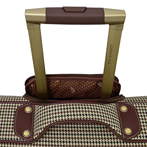LONDON FOG Cambridge II Softside Rolling Garment Bag, Olive Houndstooth