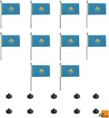 AZ FLAG Set of 10 Kazakhstan Table Flags 4x6 inches with 10" Pole view 5