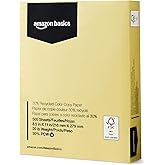 Amazon Basics 30% Recycled Color Copy Paper, 8.5" x 11", 20lb, Pastel Canary, 500 Sheets