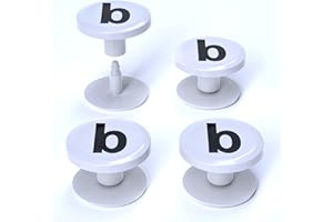 BOGGbeans 4-Pack Bogg Bag Replacement Buttons with B for Handle Strap. Compatible with Bogg Bag and Most Beach Tote Handles. Fix Your Beach Bag Handle Quickly and Easily (''B'' White) (BB-RIVET-04)