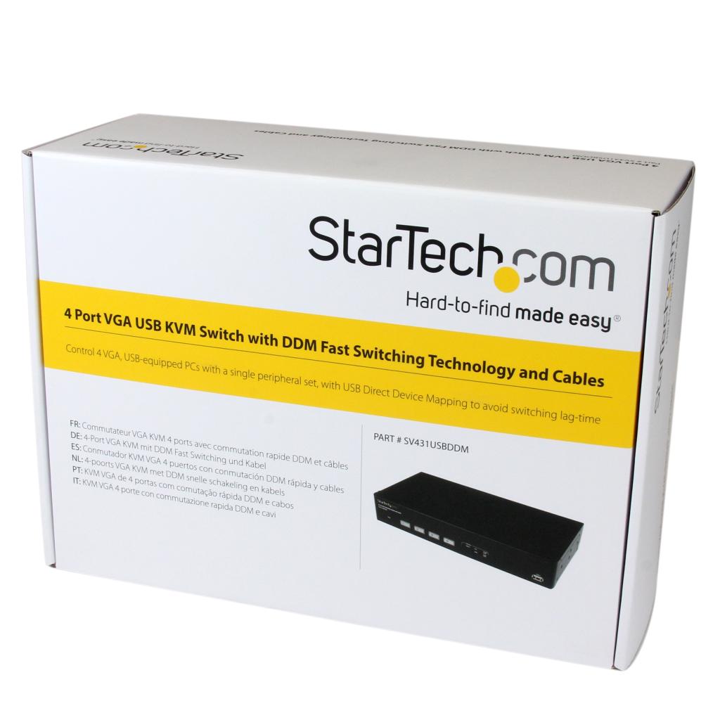 4 Port USB VGA KVM Switch with DDM Fast Switching