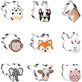 ZDYWY Animal Cookie Cutters 9 Piece Set – Cow Head Dog Horse Monkey Fox Bunny Elephant Bull Cat - c