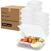 Karat FP-HC99PP-1C 9"x 9" PP Hinged Containers - (Case of 200)