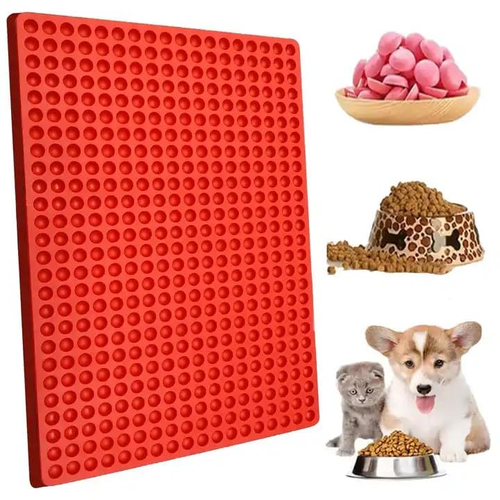 468 Cavity Non Stick Silicone Baking Mat - BPA-Free Heat Resistant Baking Mat - Mini Hemisphere Dog Treat Mould Baking Cooking Pan for Dog Biscuits, Chocolate