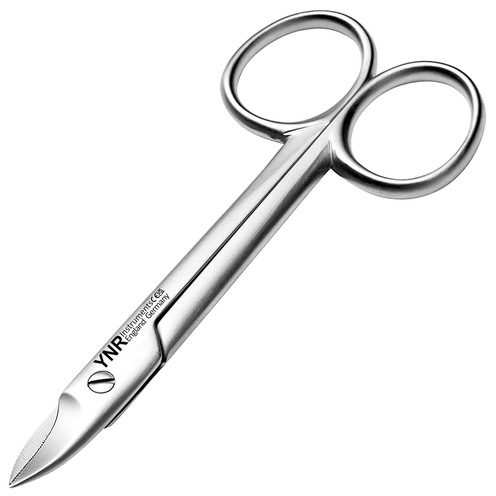 YNR German Stainless Steel Nail Scissors Cutting & Trimming Toenail Scissor Anti-Slip Serrated Blade for Men & Women Manicure & Pedicure Shares for Thick Nails & Cuticle with Pouch