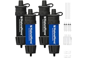 Mini Water Filter NatureNova Portable Emergency Water Filtration System Hiking Camping Straw Survival Gear Emergency Preparedness
