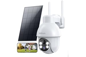 Rebluum Security Camera Wireless Outdoor,2K Solar Security Camera,Battery Powered 360°PTZ Security Camera,Color Night Vision,