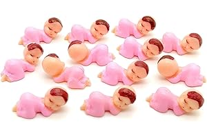 JUXINGDAZYF 72Pieces Mini Plastic Baby Favor Supplies for Baby Shower and Ice Cube Game, 1 Inch Party King Cake King Cake Babies King Cake Baby (Pink)
