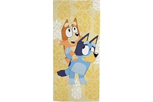 Jay Franco Bluey & Bingo Kids Bath Pool Beach Towel - Super Soft & Absorbent 100% Cotton Towel, Measures 28 x 58