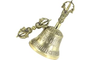 MUELODSIC Brass Tibetan Buddhist Meditation Bell with Pestle for Decorative Use and Enhancing Mind-Body