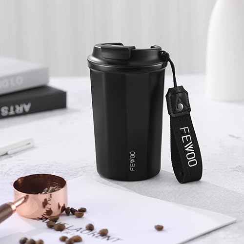 FEWOO Coffee Travel Mug with Ceramic Coating, 12oz Vacuum