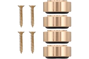 RUNROTOO 4pcs Cutting Board Metal Feet with 4 Screws, 0.79" W X 0.31" H Butcher Block Non Slip Pads for Wood, Bamboo Cutting 