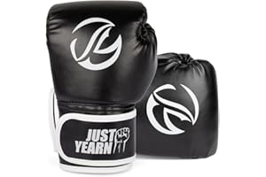 JUST YEARN Kids Boxing Gloves Age 3-9 Years - High Density Sponge Foam Training Gloves for Kickboxing, Sparring & Fitness | Adjustable Wrist Wrap (6OZ) | Boys & Girls Unisex