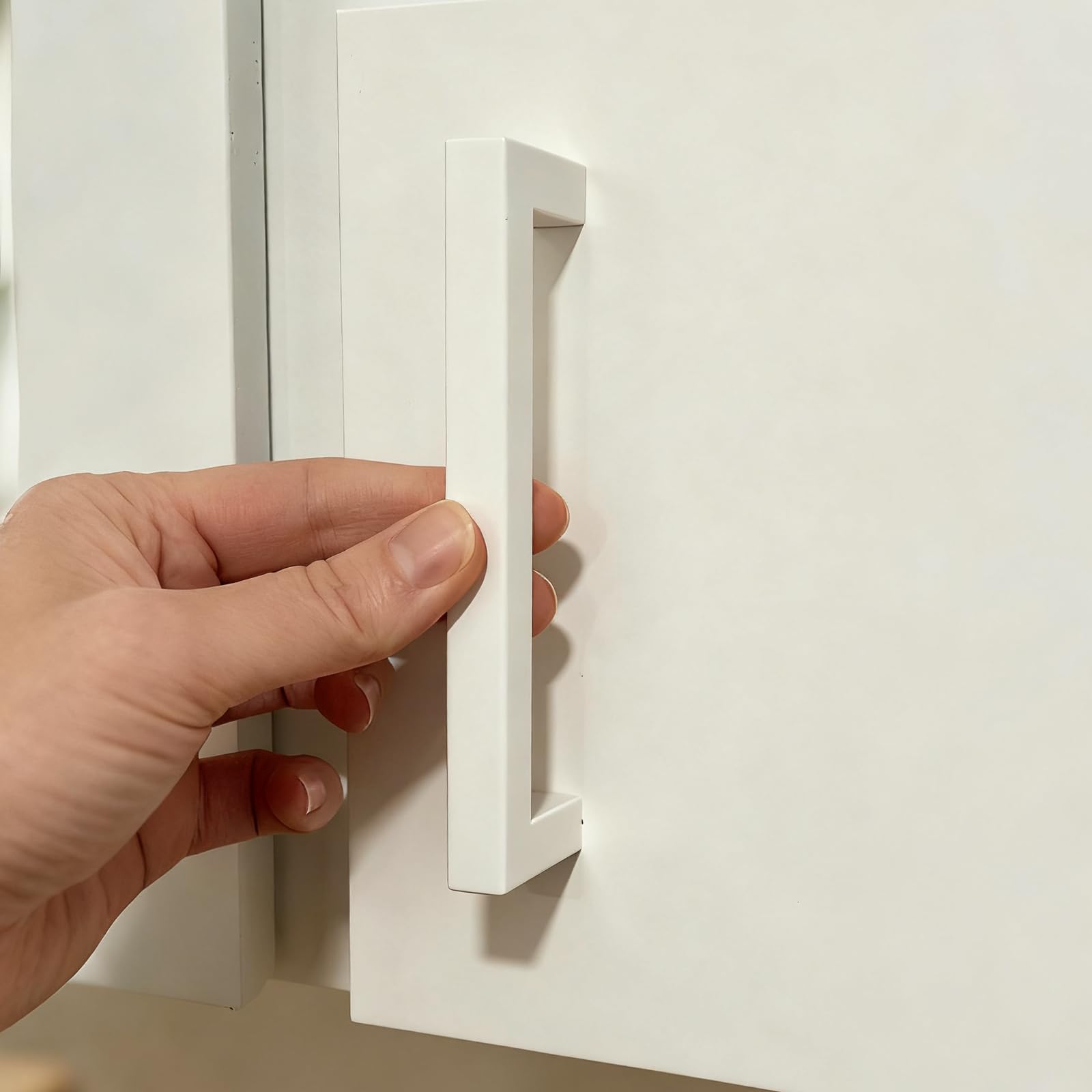 Photo 1 of Goldenwarm 15 Pack White Cabinet Pulls 5 inch Cabinet Handles White Drawer Pulls Square Bar Handles Modern Drawer Stainless Steel Dresser Hardware for Kitchen Bathroom Cupboard