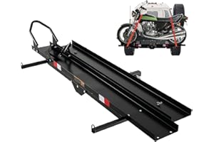 Goplus 600LBS Motorcycle Carrier Hitch Mount with Loading Ramp, Dirt Bike Trailer, Heavy Duty Motorcycle Rack, Fit Up to 7.5”