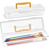 Vowcarol 2 Pack Paint Brush Case - Portable Long Brush Storage Box, Holder