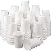 RAZCC 12 oz Paper Cups, 300 Pack 12oz Disposable Paper Coffee Cups, Coffee Cups 12 oz for Cold and Hot Drinks, White Paper Drinking Cups for Parties, Picnic, Cafes, Bistros and Events