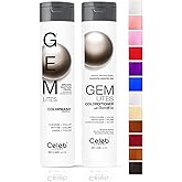 Celeb Luxury Gem Lites Duo Color Depositing Colorwash Shampoo & Conditioner Set + Bondfix Bond Rebuilder, Semi Permanent Hair Color, Vegan Hair Dye, Brown Tahitian Pearl