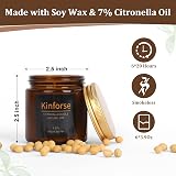 Kinforse Natural Soy Wax Citronella Candles 6 Pack 3.9 oz Jar Outdoor view 2