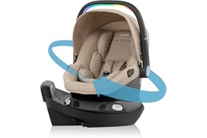 Evenflo Revolve180 LiteMax NXT Rotating Rear-Facing Lightweight Preemie and Infant Car Seat 3-30lbs. with SensorySoothe. Easy Install with Base (Topaz)