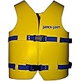 TRC Recreation Super Soft Child Size X Small Life Jacket USCG Approved Vinyl Coated Foam Swim Vest for Kids Swimming Pool and Beach Gear, Marina Blue