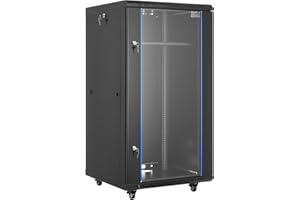 VEVOR 22U Network Cabinet Wall Mount, 23.6 in Depth, 300 lbs Max Load Capacity Server Cabinet Rack Enclosure with Locking Tem