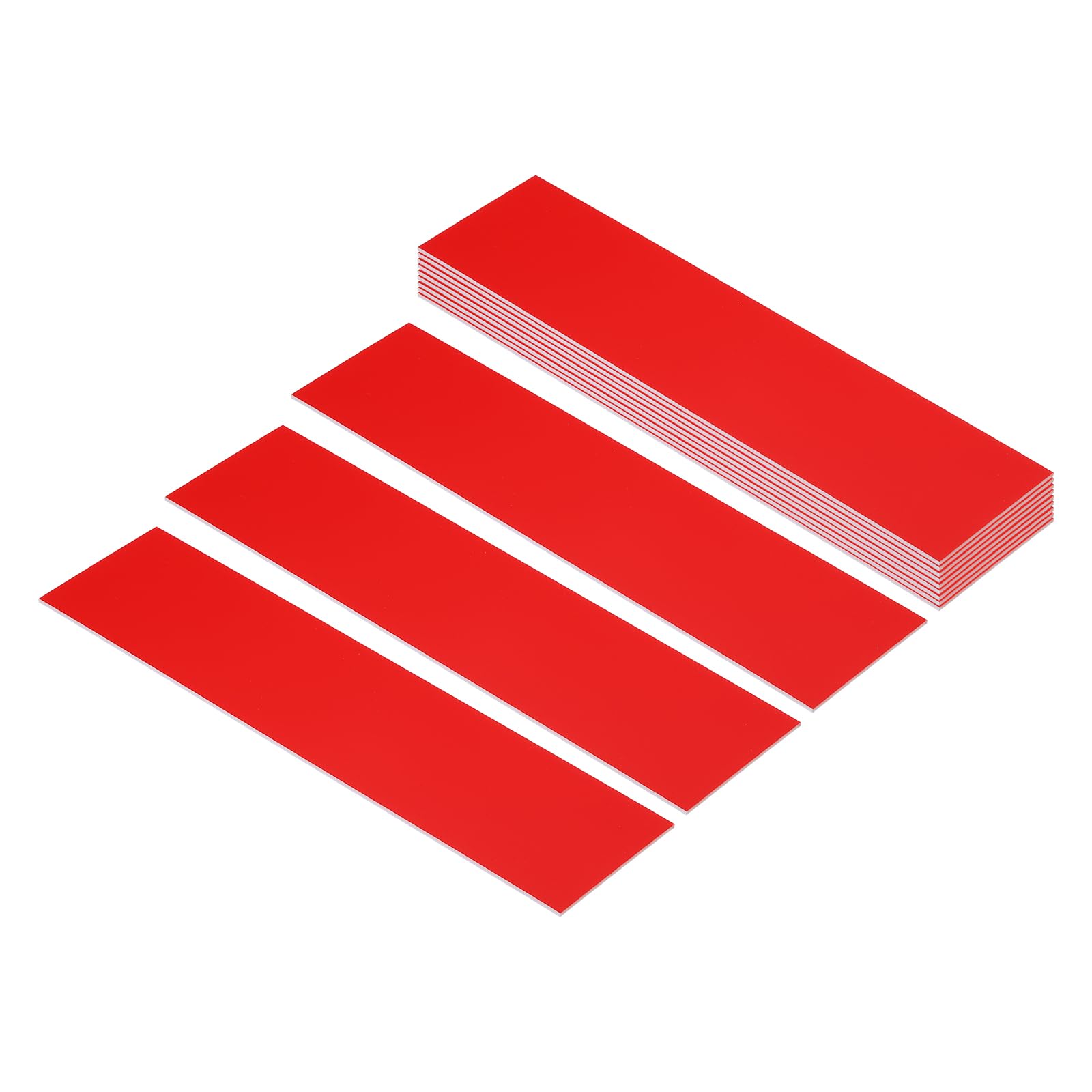 PATIKIL 8"x2" Blank Name Plates, 12 Pack Custom Engraved Name Plate Rectangle Laser Engraving Blanks for Personalized Nameplates Office Desk DIY Painting Supplies, Red, White