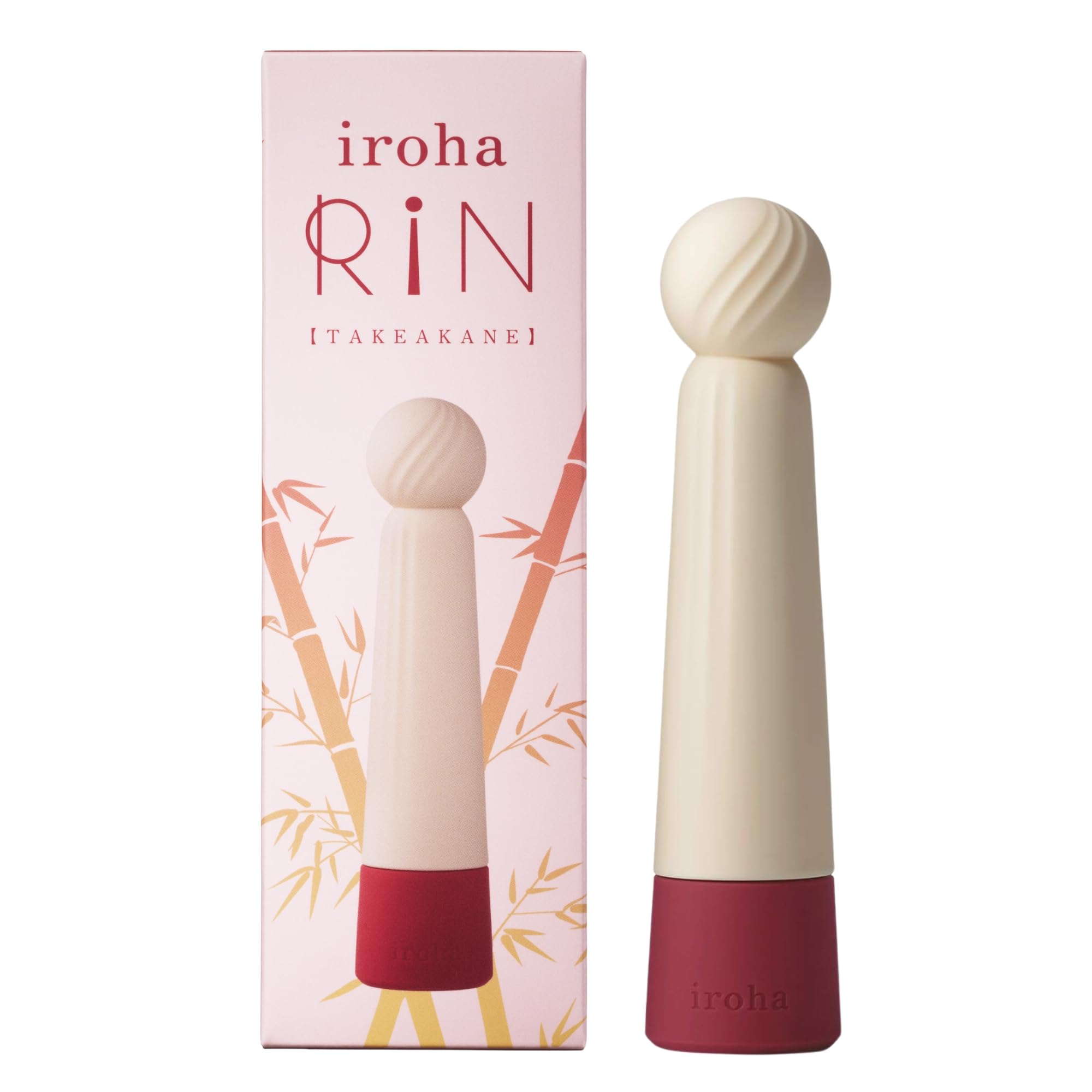 iroha Tenga Rin Akane Vibrator Internal and External Stimulation, Cream and Red