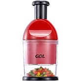 GDL Food Chopper, Manual Slap Vegetable Chopper Onion Dicer, Garlic Mincer | Hand Chopper for Onion Nut Pepper Celery Tomato, Easy &amp; Safe Chopping, No BPA, Durable Stainless Steel Blade, Dishwasher Safe