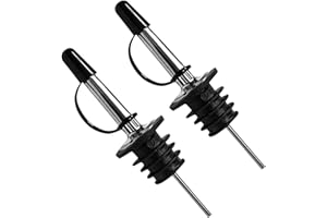 2Pcs Speed Pourers Oil Pourer Bottle Pourers for Spirits Stainless Steel Silicone Stopper Oil Pourer Spout Olive Oil Pourer S