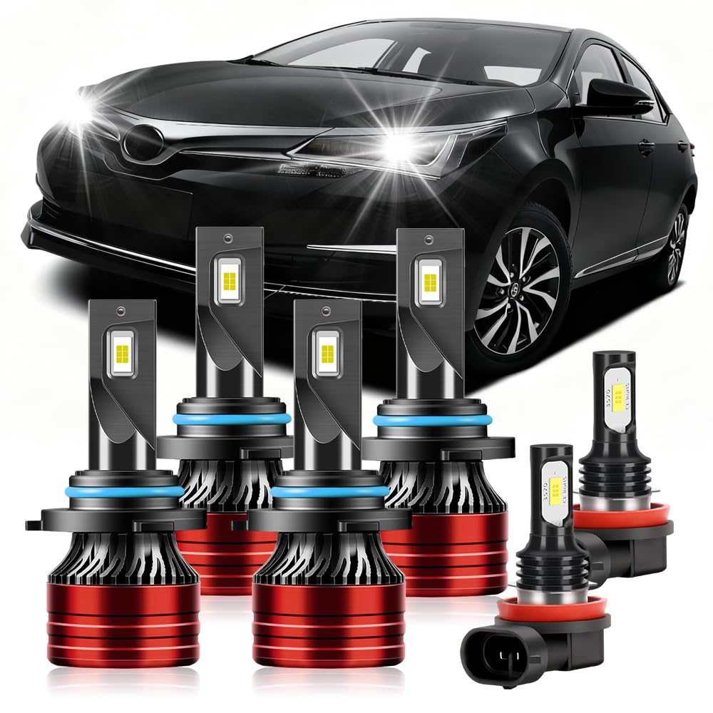 Photo 1 of CHUANGYOU Light Bulbs Compatible for 2009-2013 Toyota Corolla 9005 High Beam 9006 Low Beam H11 Fog Lights Combo Pack 800% Brightness with Cooling Fan Plug N Play Pack of 6