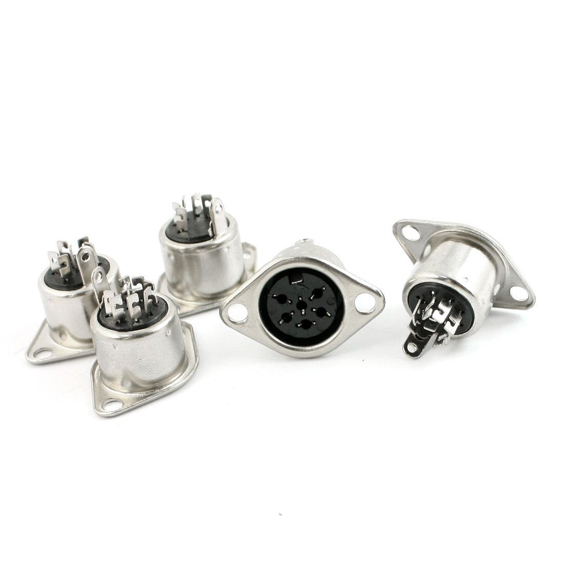 sourcing map Panel Mount Twist Lock 6 Pins DIN Audio Circular Connector Socket 5Pcs