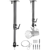 28in Studio Light Ceiling Mount Boom Arm,Adjustable Ceiling Projector Mount | Ceiling Light Mount, Projector Ceiling Mount With 17-28.3in Reach,360&deg; Rotation And 1/4in &amp; 3/8in Threads And Safety Cable