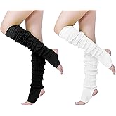 v28 Long Leg Warmer, Women’s Men 80s Party Ribbed Knit Dance Sports