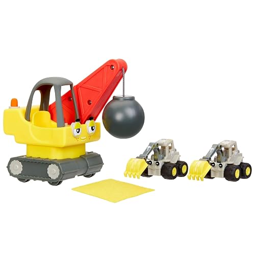 Little Tikes Let’s Go Cozy Coupe - 3 Construction Mini Push & Play Vehicles - For Tabletop & Floor Push Play - Includes 3 Cars, Wrecking Ball & 2 Colour Change Dirt Diggers - For Kids 3+ Years