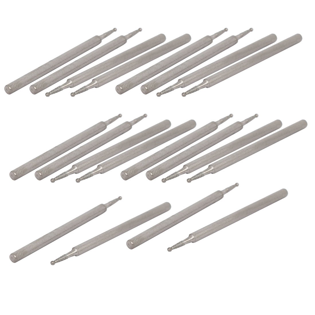 Sourcingmap 2.35mm Shank 1mm Dia Diamond Head Ball Shaped Grinding Mounted Point Bit 20pcs